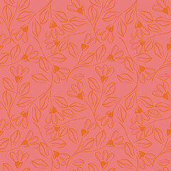 Vector seamless pattern. Pretty pattern in small flowers. Small pink, white and yellow flowers. Dark blue background. Ditsy floral background. Trendy template for fashion prints. Stock vector.