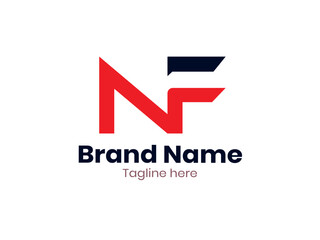 Vector NF logo, Letter NF, NF letter logo design. Initial letter FN uppercase monogram logo.