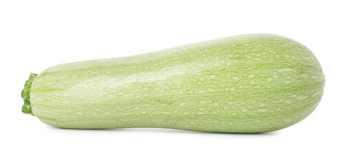 One fresh ripe zucchini isolated on white