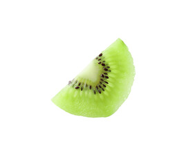 Slice of ripe kiwi isolated on white