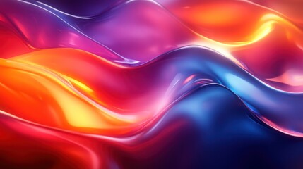 Obraz premium Abstract vibrant red, orange, blue liquid wave background.