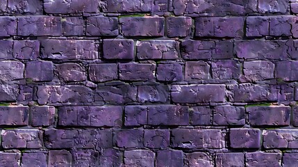 Seamless rough violet subway brick wall texture background with a rustic grungy brickwork repeat pattern, ideal for realistic 8k game design height bump mapping material shader 3D