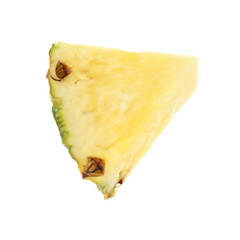 One slice of ripe pineapple isolated on white