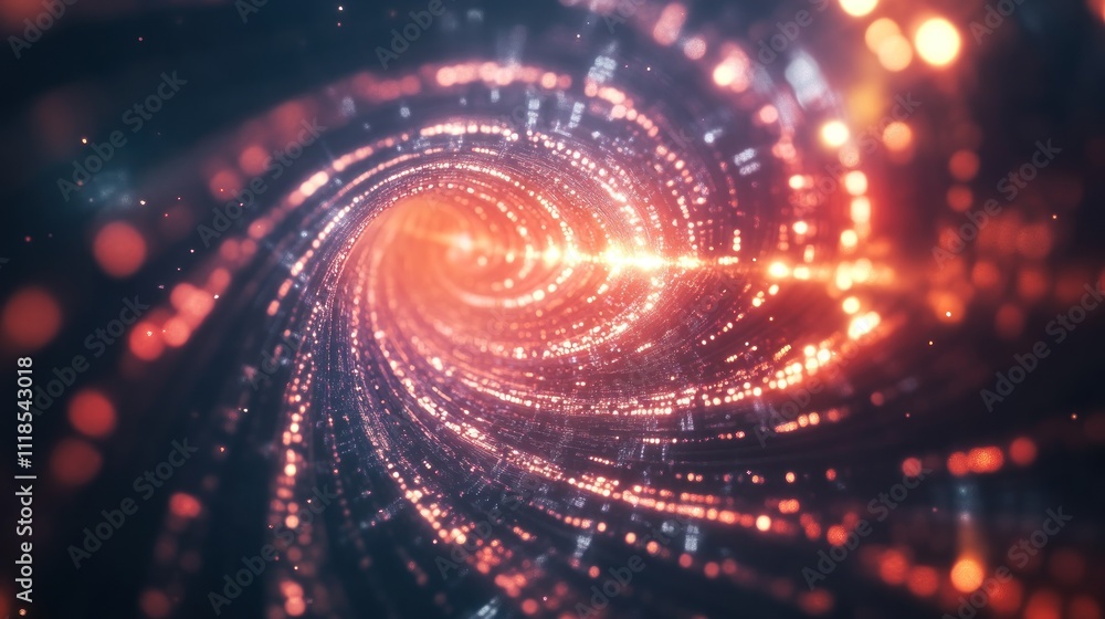 Poster a swirling cosmic vortex of light and energy, evoking a sense of deep space exploration.