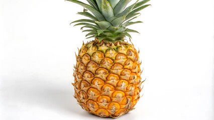 Pineapple levitate isolated on white background. Clipping path., generative ai