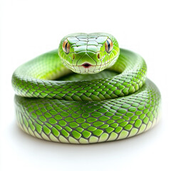 Fototapeta premium Green Snake Isolated