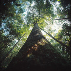 Naklejka premium Rainforest Tree Isolated