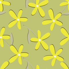 Beautiful pattern with flowers and leaf. Floral vector illustration.