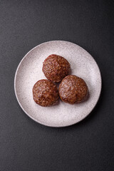Beef burger patties with salt, spices and herbs