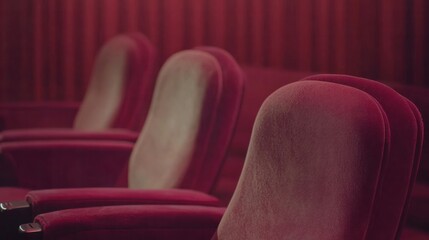 Fototapeta premium Empty Theater with Spotlight on Stage, Symbolizing the Silent Power of Movie Production and Imagination
