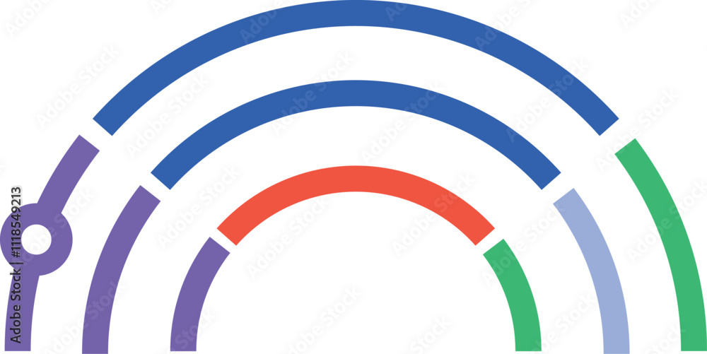Canvas Prints semicircular colorful diagram is representing market statistics and infographic elements, useful for