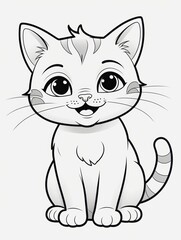 Obraz premium Cute cat coloring page. Cat coloring book for kids