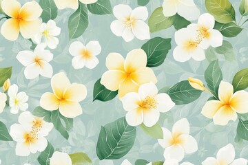 Obraz premium Tranquil Bloom Floral Watercolor Pattern
