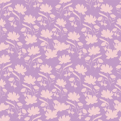 Vector seamless pattern. Pretty pattern in small flowers. Small pink, white and yellow flowers. Dark blue background. Ditsy floral background. Trendy template for fashion prints. Stock vector.