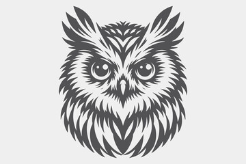 Owl outline logo design vector illsutation
