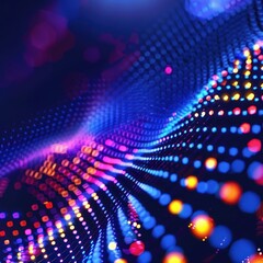 Colorful motion elements with neon led illumination. Abstract futuristic background.