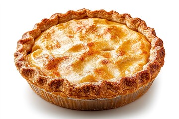 high realistic photo of freshly baked apple pie golden crust