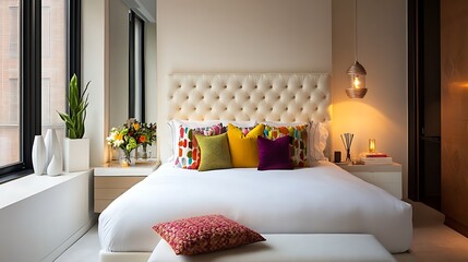 Luxurious Tufted Bed Bedroom Design