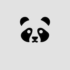 Vector illustration of a panda animal.panda head black and white