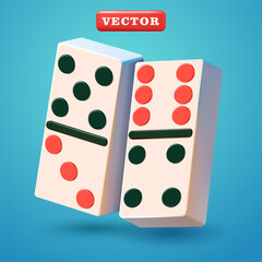 Domino, 3d vector. Suitable for business, games and design elements