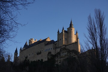 Alcázar de Segovia in sunset