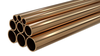 Realistic 3D copper metal pipe high quality rendering