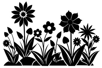 Beautiful flower gārḍēna vector silhouette.