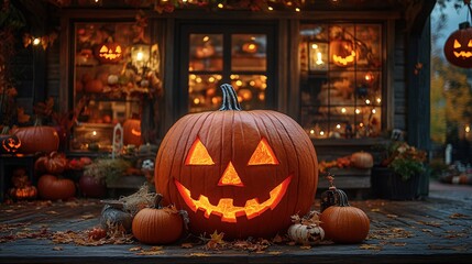 Obraz premium Halloween Thumbnail festive and spooky holiday decorations