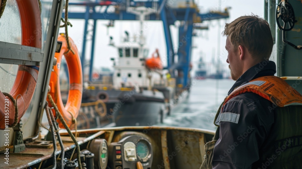 Poster as the ship approaches port the able seaman guides it smoothly into the berth his keen knowledge of 