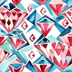 Obraz premium Radiant Gemstone Watercolor Pattern 