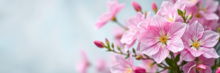 Fototapeta premium A vibrant flowery background featuring beautiful pink flowers in full bloom, decorative, natural, fresh