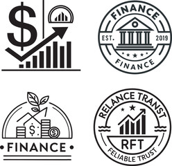 Simple black and white finance logo