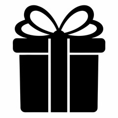 Gift Box icon black silhouette vector illustration white background