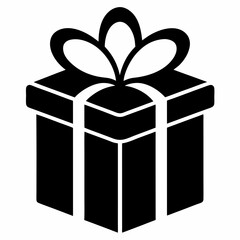 Gift Box icon black silhouette vector illustration white background