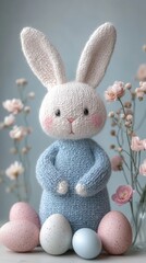 Obraz premium Textured Easter bunny, AI-generated
