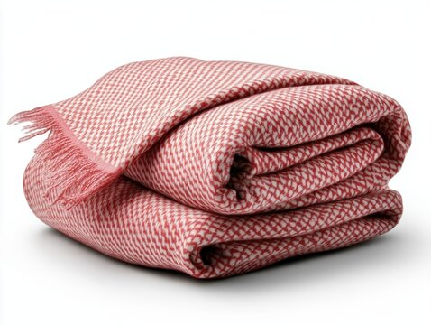 Red-and-white checkered keffiyeh shemagh folded neatly, showcasing cultural heritage from Jordan with a clean white background for emphasis