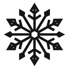 Snowflake icon black silhouette vector illustration white background
