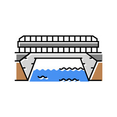 aqueduct bridge color icon vector. aqueduct bridge sign. isolated symbol illustration