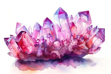 Vibrant Pink Quartz Crystal Formation
