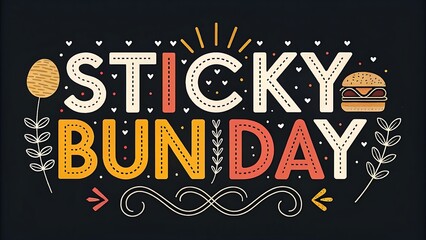 Sticky Bun Day illustration template design
