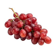 Fresh Bunch of Red Grapes isolated on transparent background cutout, Png, Cutout