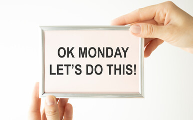 Ok Monday Let's Do This card isolated on white background