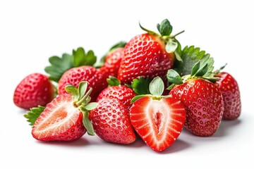 Fresh Strawberries Whole and Sliced