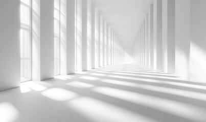 Obraz premium 3D Light White Background, Generative AI