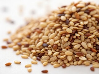 Fototapeta premium Close-up of assorted sesame seeds in a piled arrangement