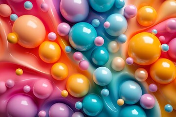 Multicolored Balloons Background, Generative AI
