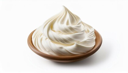 a dollop of whipped cream isolated on white background