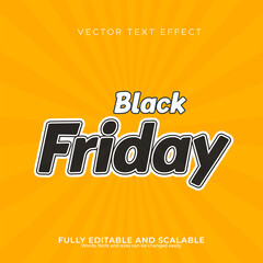 Editable text effect luxury black friday sale style