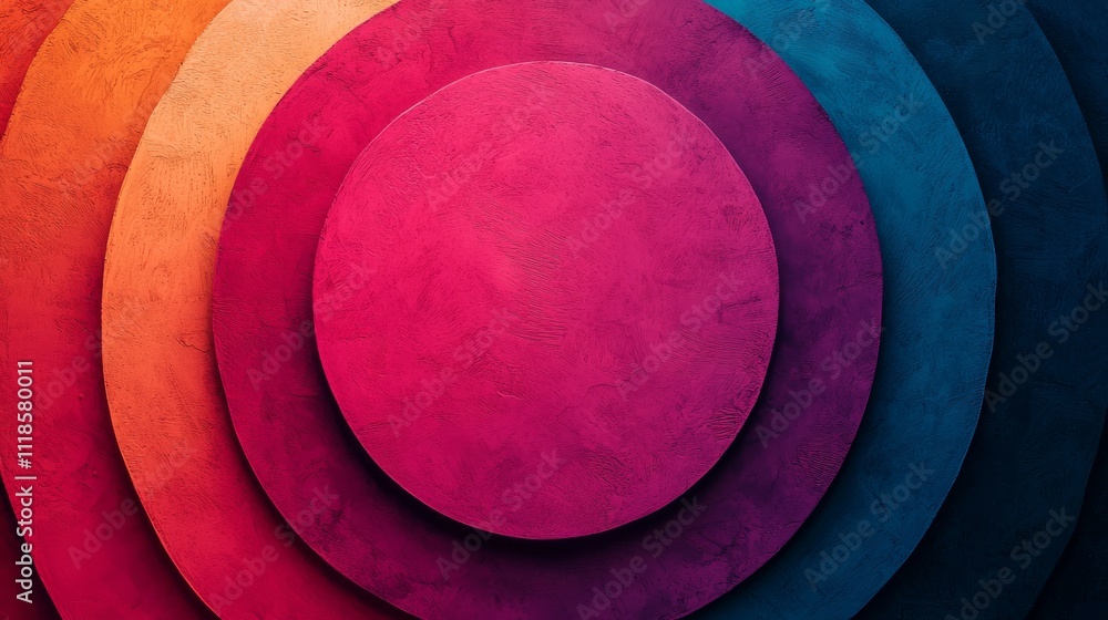 Poster a photostock of a circle with a round abstract design, vibrant textures and gradients