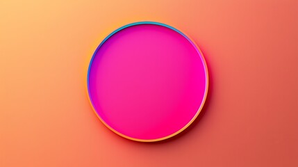 A vibrant circular graphic featuring a gradient of pink hues against a soft orange background, creating a modern and minimalist aesthetic.